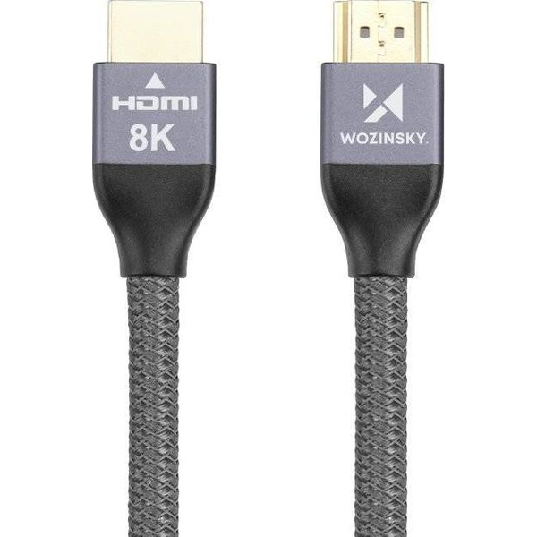 Kabel HDMI 2.1 8K 60 Hz 48 Gbps 4K 120 Hz 2K 144 Hz 5 m srebrn