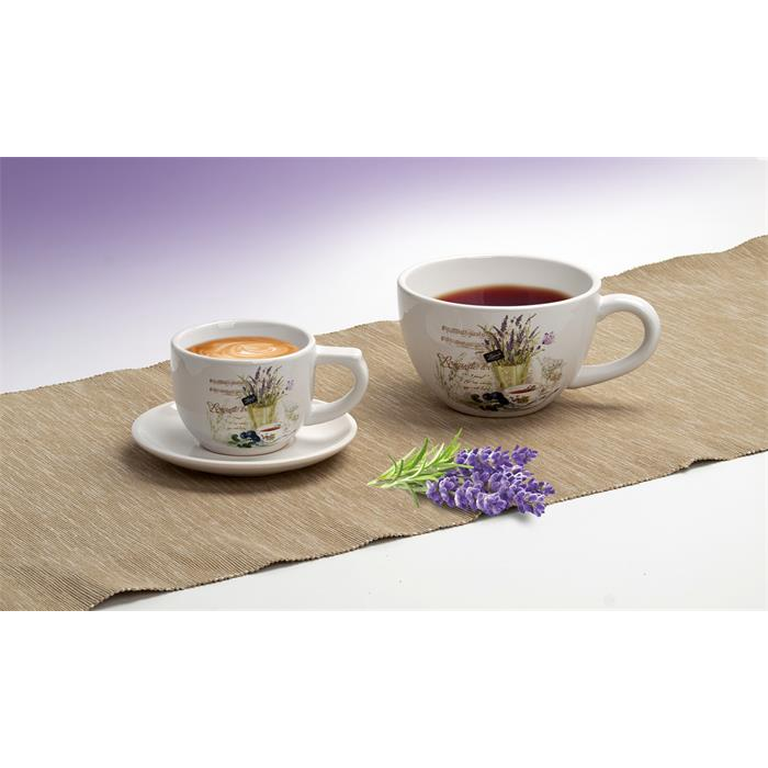 Kávéscsésze+alj 25cl - Levendula mintás (1209LEV003)