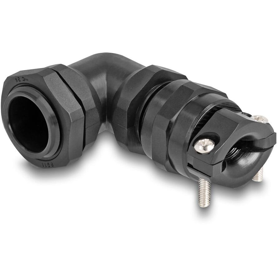 Delock Kábel tömszelence PG9 90 hajlított feszültség mentesítős és hajlítás védelemmel ellátott fekete (60593) (60593)