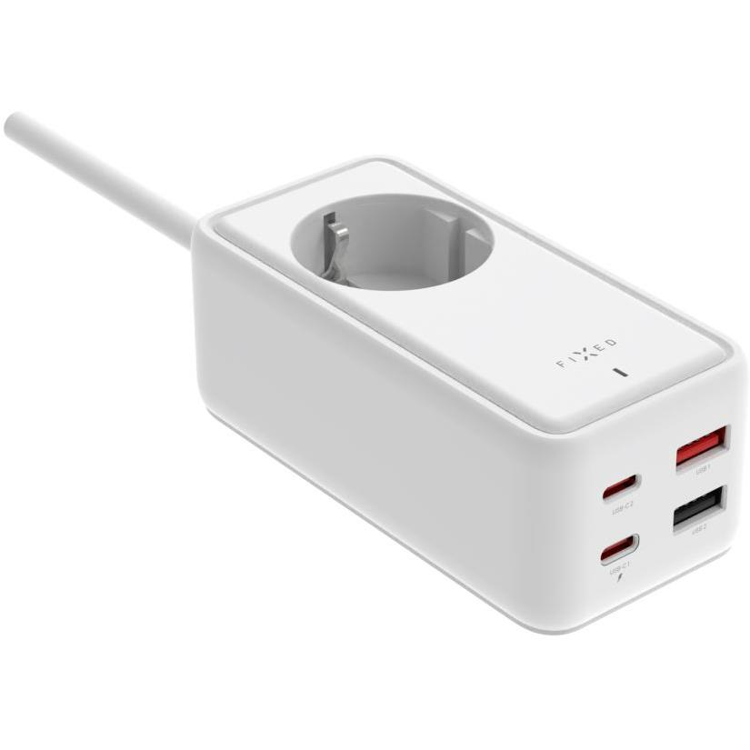 FIXED Charging Strip 2x USB-C, 2x USB GaN III PD - 65W, 1,5m, fehér (FIXCS65-1.5-WH)