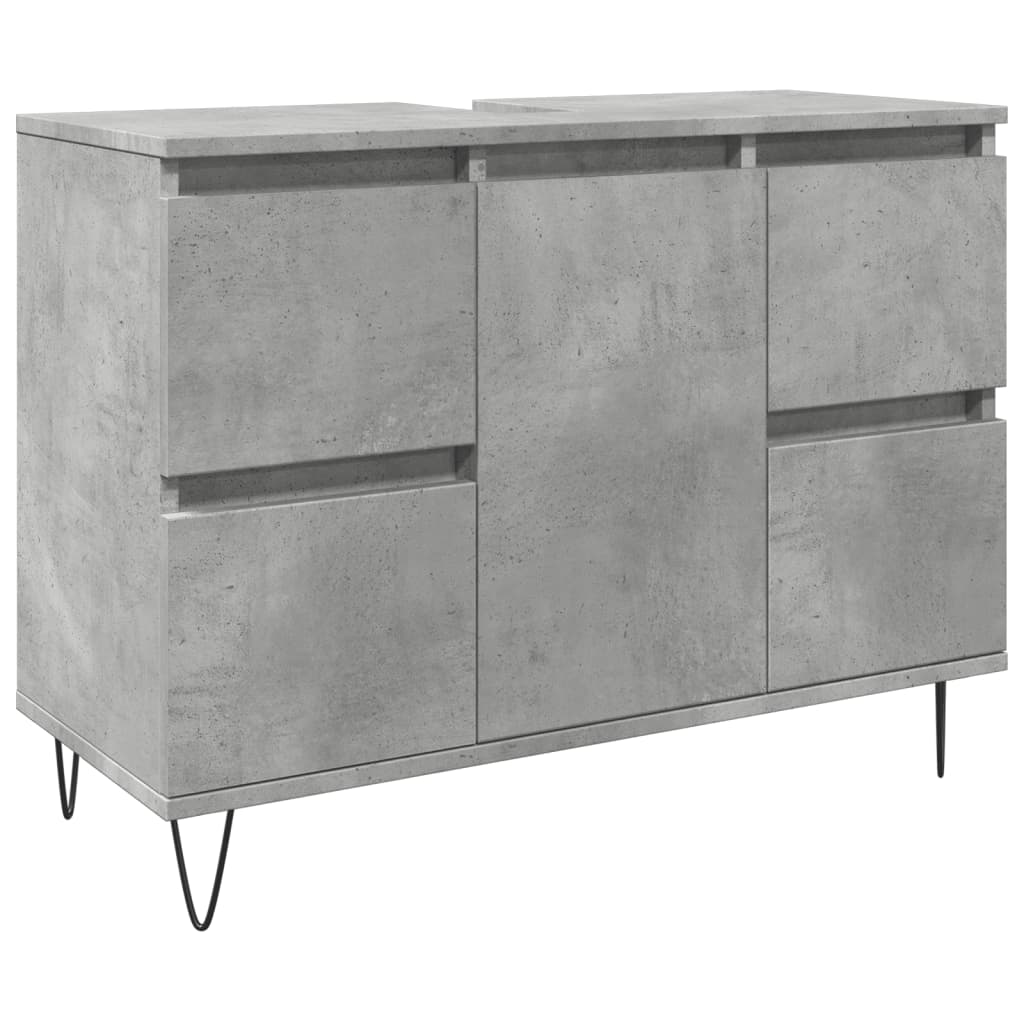 betonszürke szerelt fa fürdőszobaszekrény 80 x 33 x 60 cm (857234)