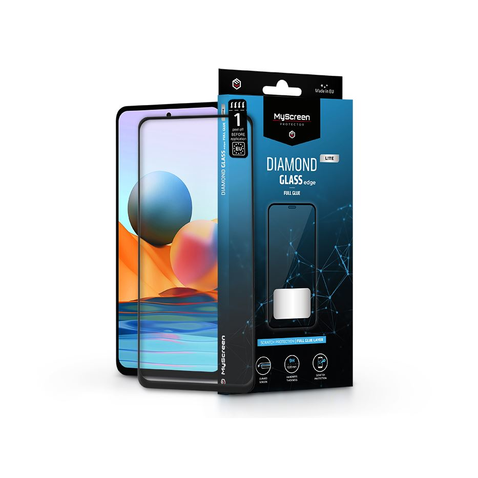 MyScreen Protector Diamond Glass Lite Edge2.5D Full Glue Xiaomi Redmi Note 10 Pro/10 Pro Max edzett üveg kijelzővédő fólia fekete kerettel (LA-2007) (LA-2007)