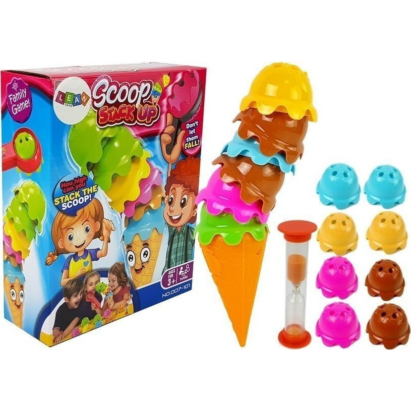 LeanToys Ügyességi Jégkrém Ostyában Színes Piramis 7587 (7587)