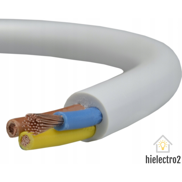 OWY Przewód OWY 3X4mm2 krążek 100mb giętki okrągły biały 300/500V H05VV-F