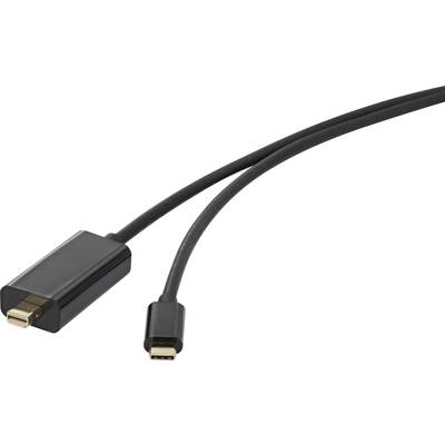 Renkforce USB / Mini DisplayPort Csatlakozókábel [1x USB-C™ dugó - 1x Mini DisplayPort dugó] 0.50 m Fekete