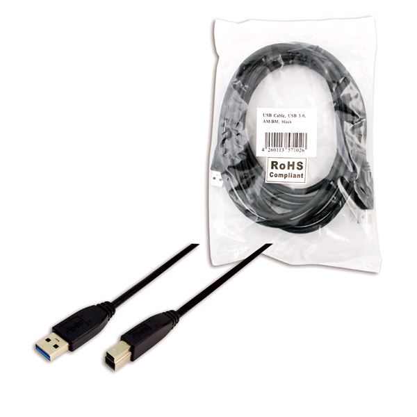 USB-A 3.0 (M) --> USB-B 3.0 (M) 1.00m LogiLink Zwart