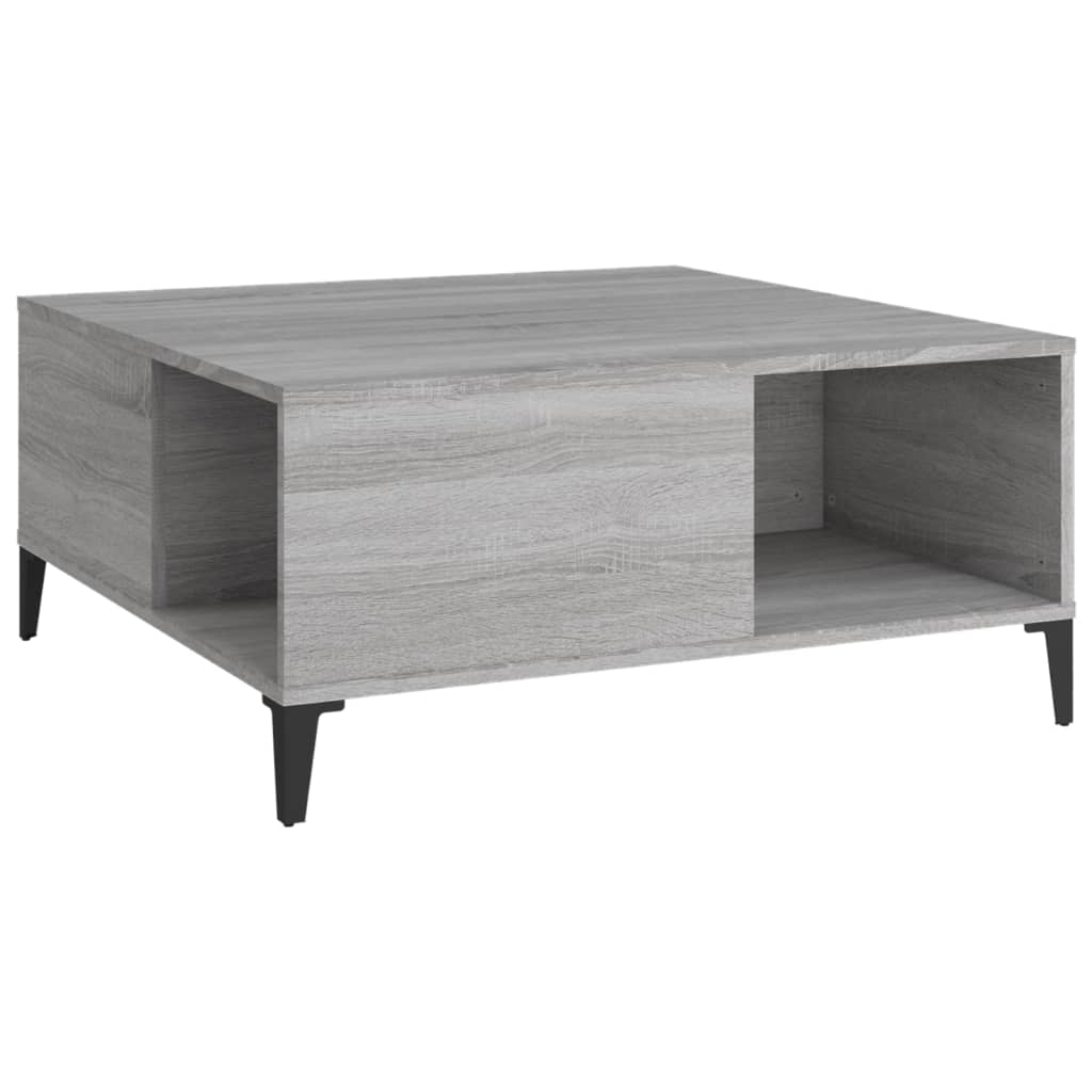 szürke sonoma színű szerelt fa dohányzóasztal 80 x 80 x 36,5 cm (821106)