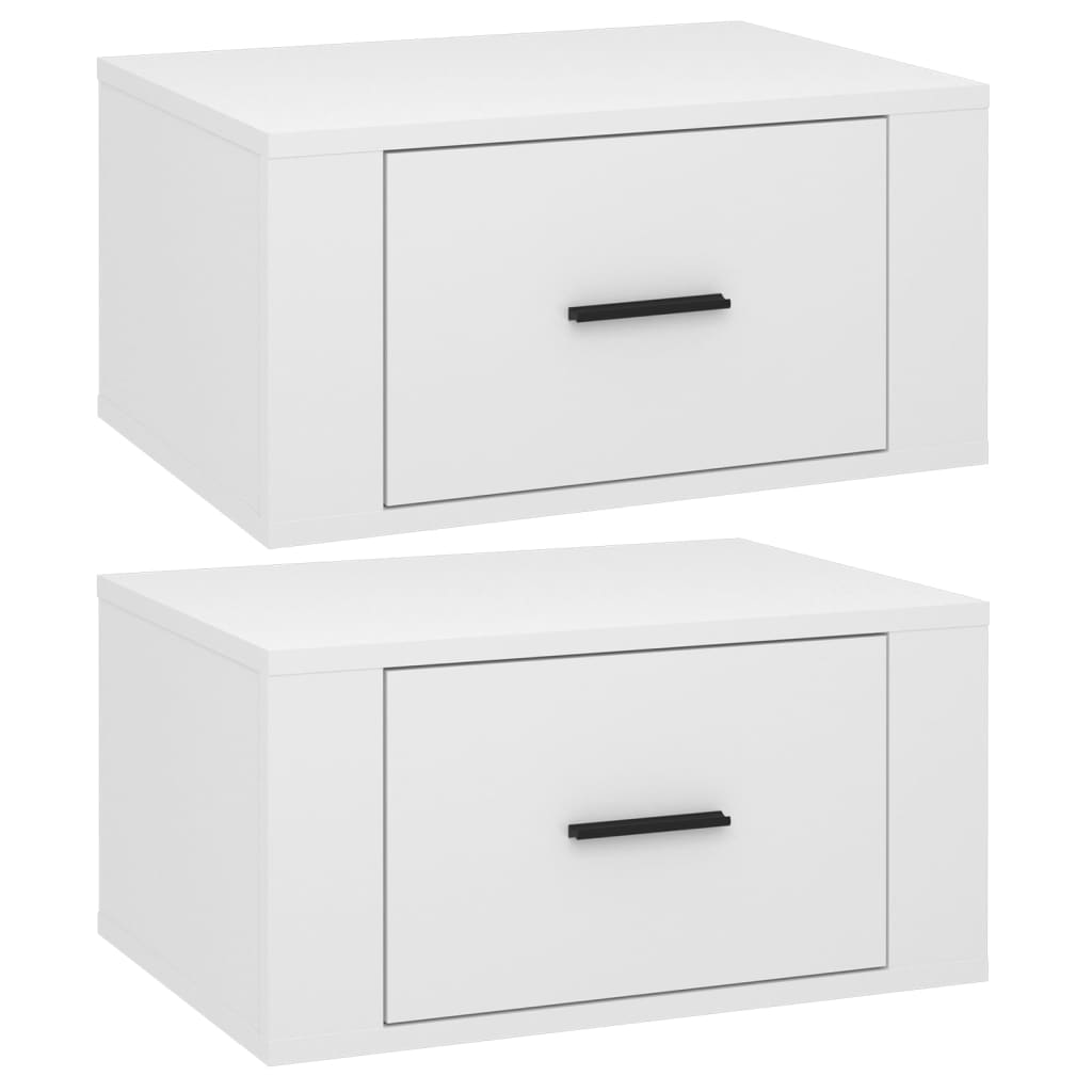 2 db magasfényű fehér fali éjjeliszekrény 50x36x25 cm (816845)