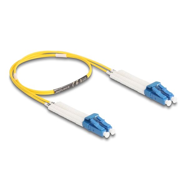 DELOCK LWL Kabel LC Duplex zu LC Duplex Singlemode OS2 0,5 m