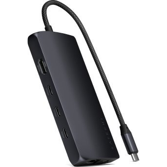 Satechi ST-P8KED Type-C 8K HDMI fekete HUB (ST-P8KED)