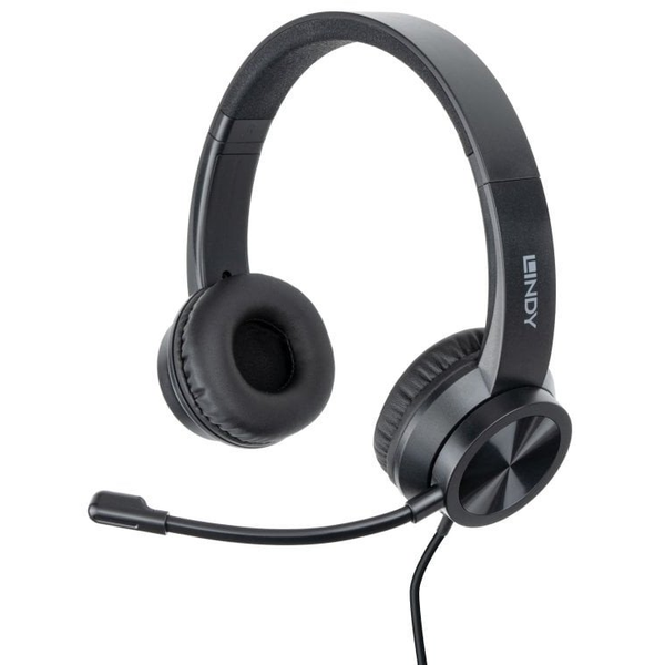 Lindy 20439 cuffia e auricolare Cablato A Padiglione Ufficio USB tipo-C Nero