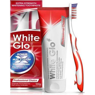 White Glo Extra Strength Whitening Toothpaste pasta do zębów 2w1 z płynem do płukania 100ml + szczoteczka do zębów