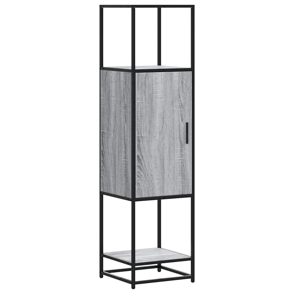 Highboard szürke sonoma 35,5x35x139 cm gépelt fa és fém (849037)