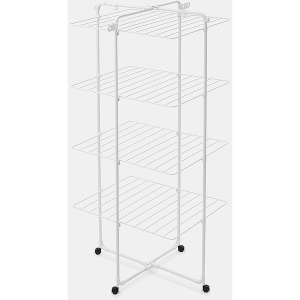 Brabantia HangOn Tower Drying Rack ruhaszárító torony kerekekkel, 30m szárítási hossz, 25kg teherbírás, összecsukható, acél, fehér - 322303
