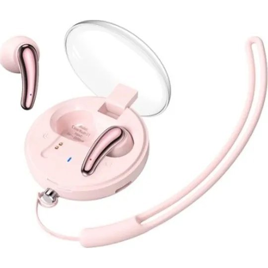 Remax CLEARBUDS bluetooth fülhallgató SZTEREO (v5.3, TWS, mikrofon, zajszűrő + töltőtok) RÓZSASZÍN (CLEARBUDSC1_PINK) ( )