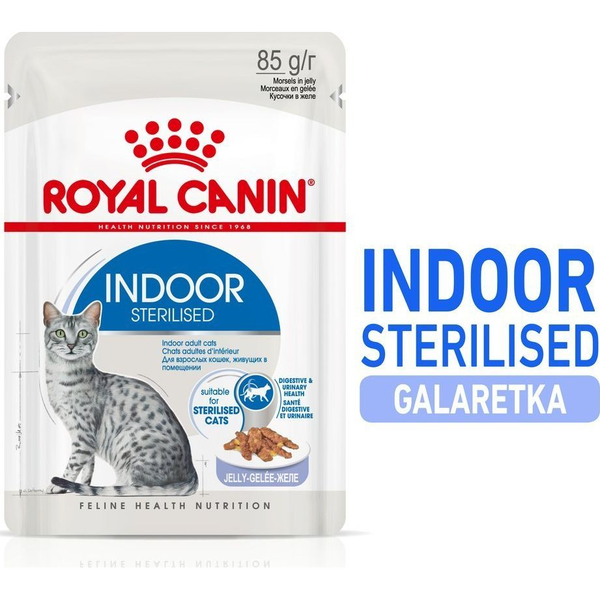 Royal Canin Indoor Sterilised Jelly - Lakásban Tartott Felnőtt Macska Zselés Nedves Táp 12 X  85 G