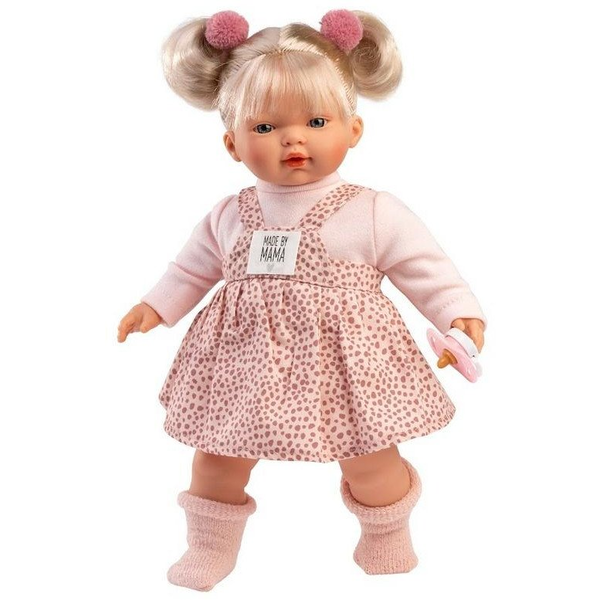 Llorens 33158 Roberta Élethű játék baba, hangok, puha test, 33 cm