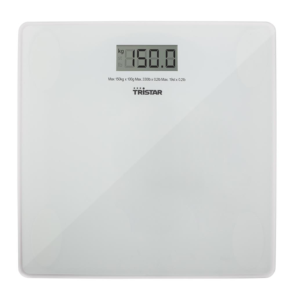 Tristar WG-2419 weegschaal Vierkant Transparant, Wit Elektronische weegschaal