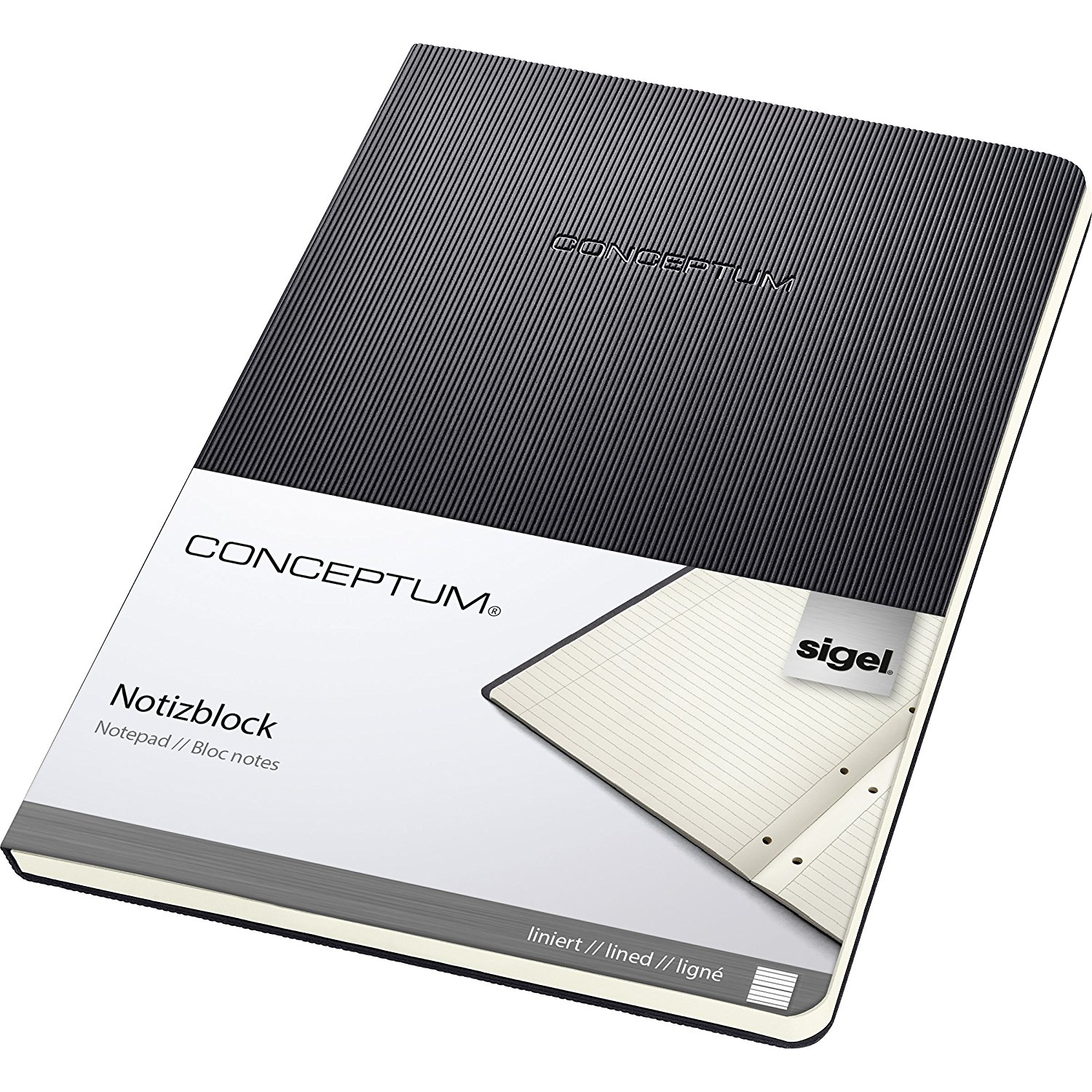 Sigel Conceptum 60 lapos A5 vonalas ragasztott füzet -Fekete (CO803)
