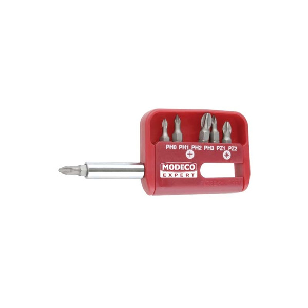 Modeco Komplet grotów 25mm PH0-PH3 i PZ1-PZ2 + uchwyt - MN-15-502