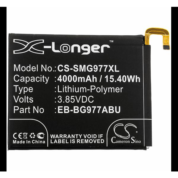 Cameron Sino Li-Polymer akku (3.85V/4000mAh, Samsung EB-BG977ABU kompatibilis) FEKETE Samsung Galaxy S10 5G (SM-G977U) (CS-SMG977XL)