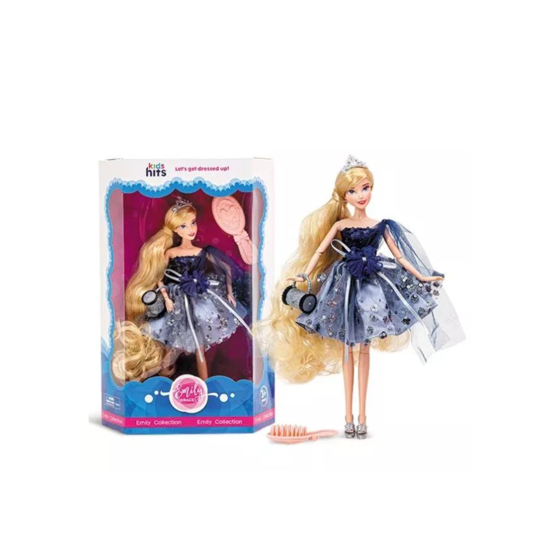 Kids Hits Emily Grace Szőke hajú baba kék ruhában (KH23/013)