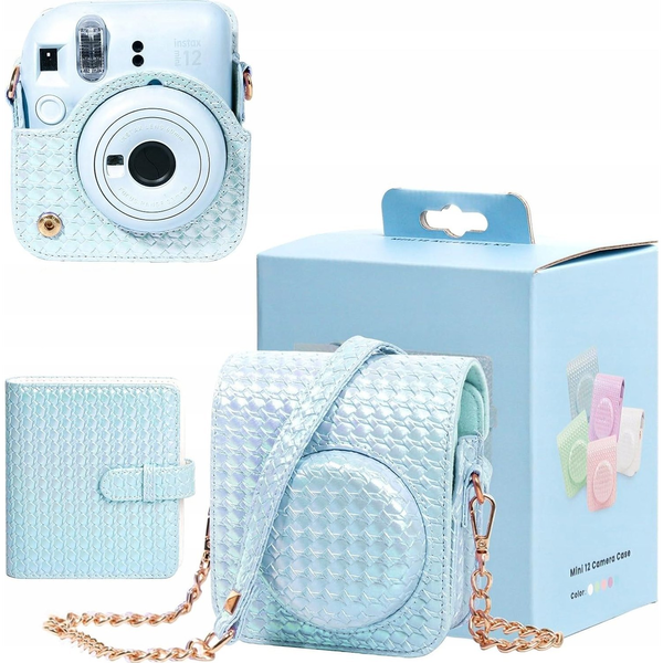  LoveInstant Zestaw 2w1 Futerał Etui Case Do Fuji Instax Mini 12 + Album Na 64 Zdjęcia / Niebieski