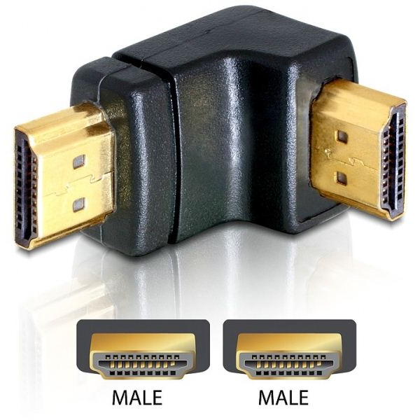 Delock DL65073 HDMI male -> HDMI male 90° lelelé elforgatott adapter (DL65073)