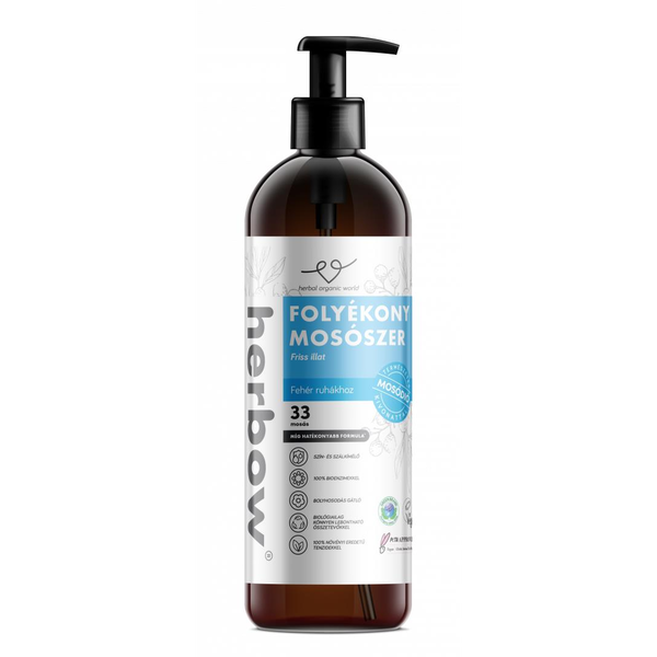 Herbow Fairy white folyékony mosószer fehér ruhákhoz, friss illat 1 l (33 mosás)