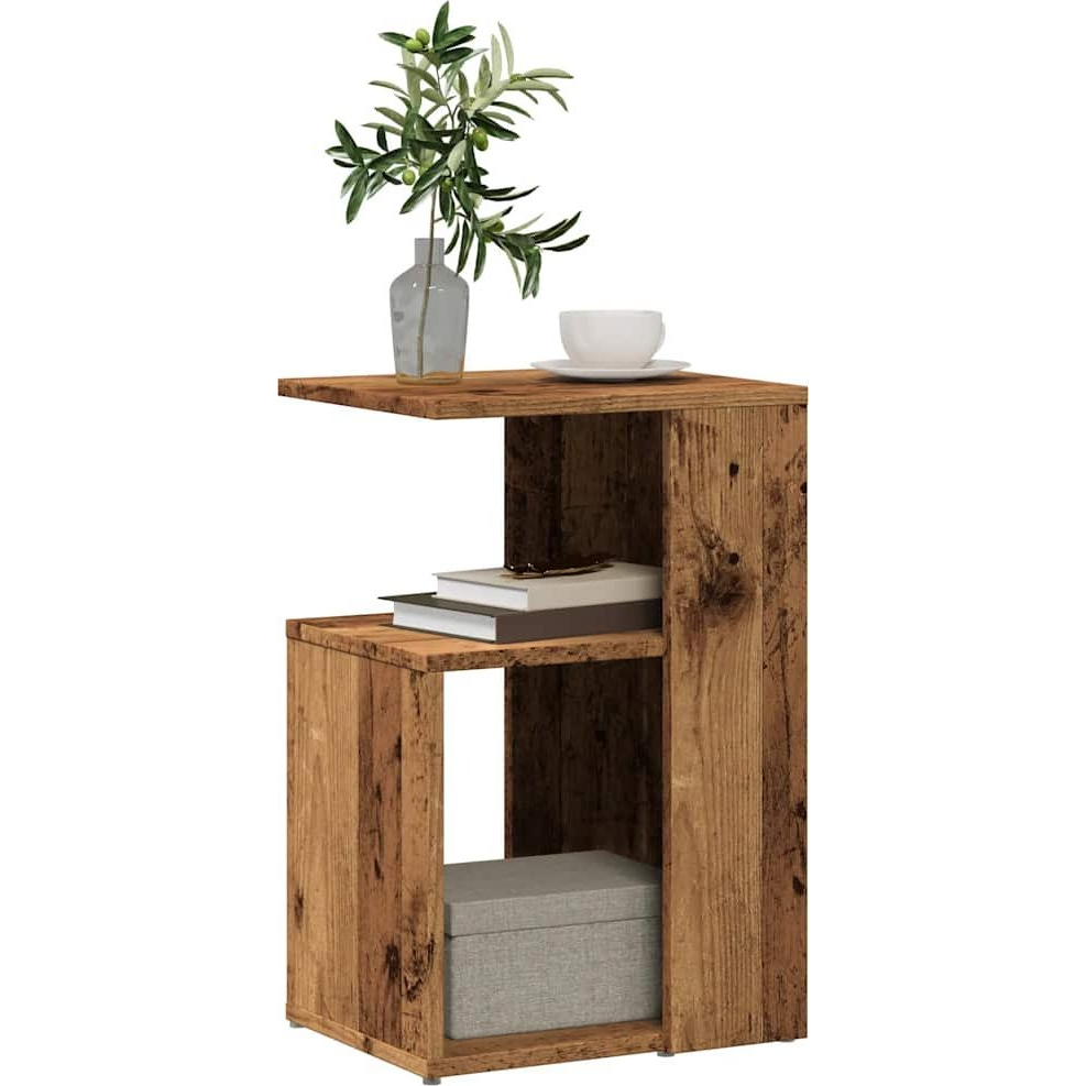 Oldalasztal Régi fa 36x30x56 cm Gépelt fa (856558)