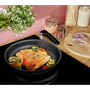 Комплект от 3 части Tefal Ingenio Black Stone, тиган 24/28 см, подвижна дръжка, незалепващо покритие, индикатор Thermo-Signal, черен