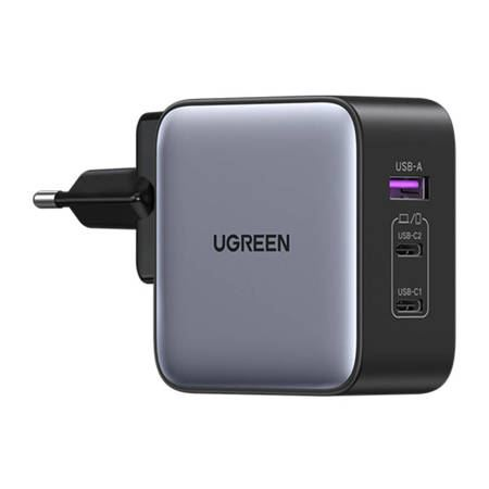 Ugreen 65W Nexode GaN Sluchátka s mikrofonem, Mibilní telefon, Laptop, Chytré hodinky, Tablet Šedá USB Rychlé nabíjení Vnitřní