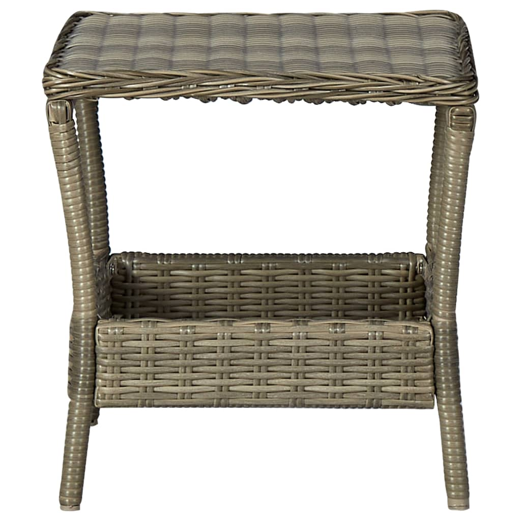 barna polyrattan kerti asztal 45 x 45 x 46,5 cm (313308)