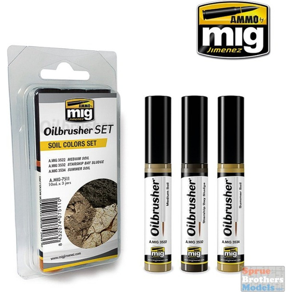  Vallejo Ammo: Oilbrusher Set - Soil Colors Set