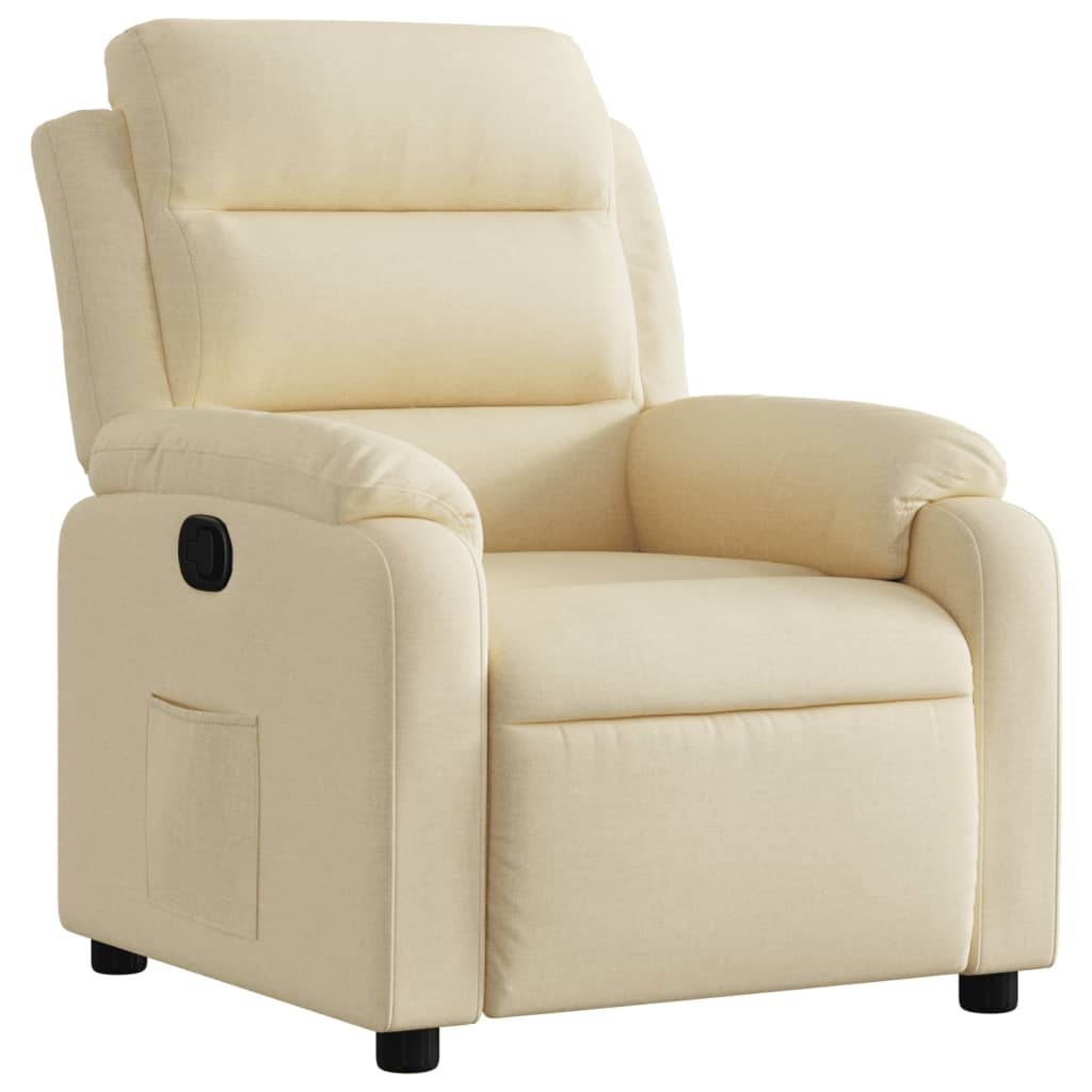 krémszínű szövet dönthető fotel (373471)