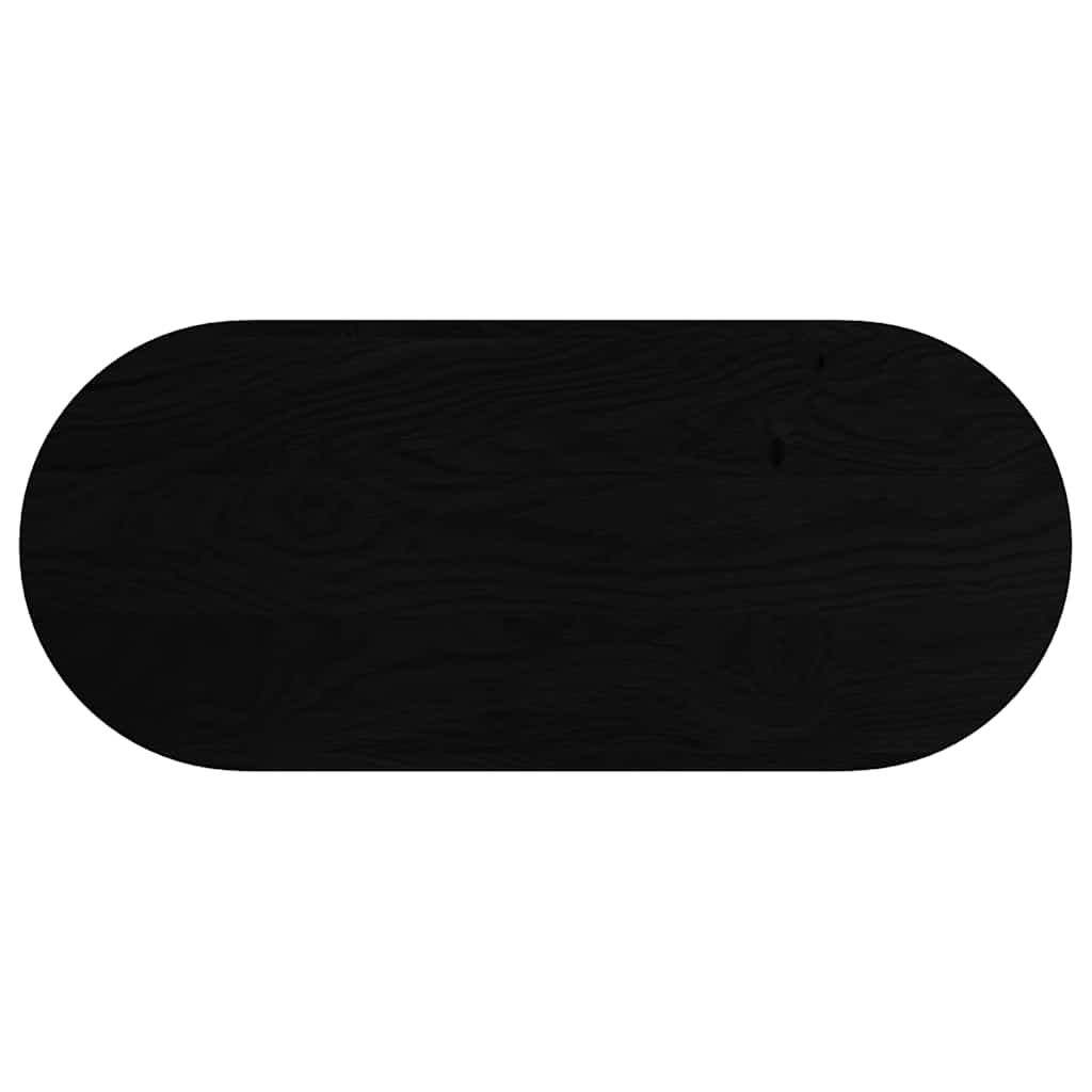 sötétbarna tömör akácfa ovális alakú asztallap 140 x 60 x 4 cm (4009084)