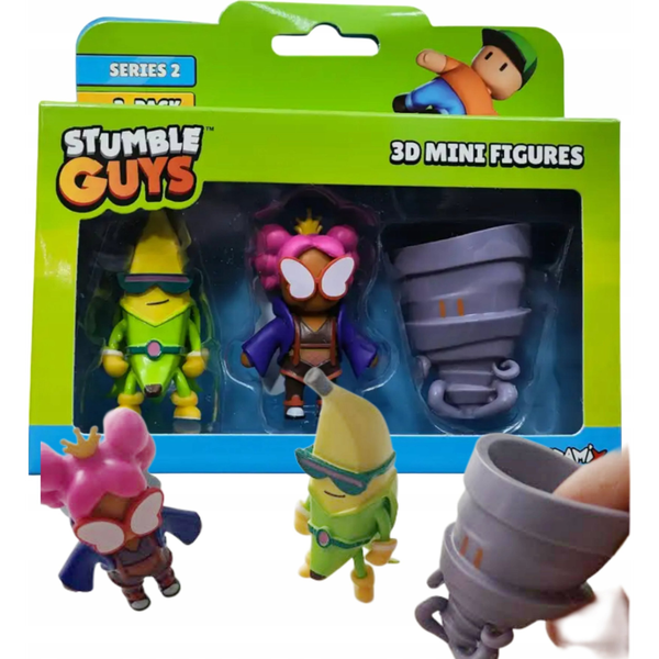 Stumble Guys Mini 3D Figura Szett - 2. Széria, 3 db, Többféle