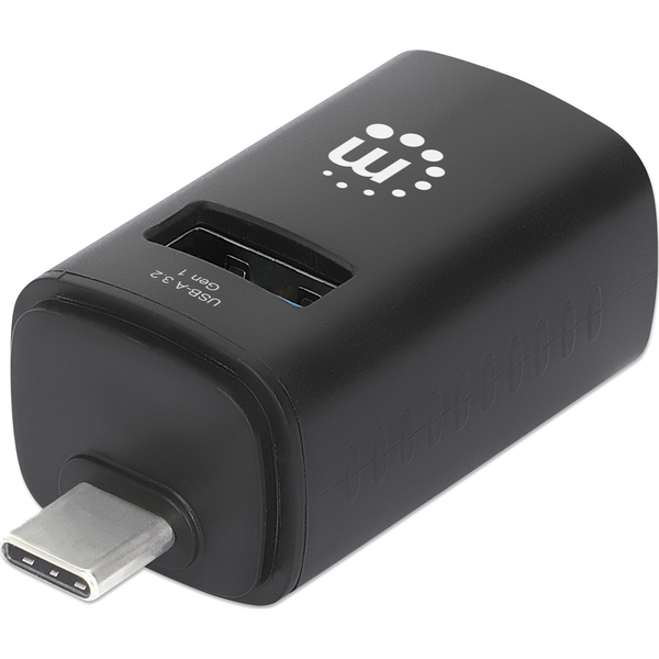 Manhattan 180993 интерфейсен хъб USB 3.2 Gen 1 (3.1 Gen 1) Type-C 5000 Мбит/с Черен