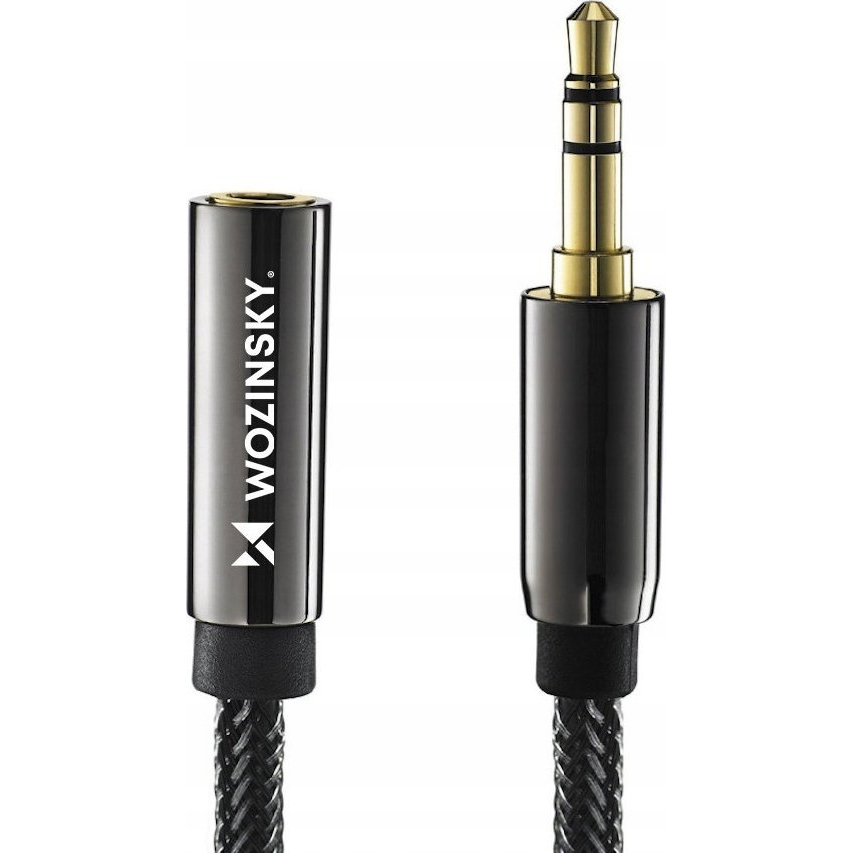Wozinsky Mini Jack Hosszabbítókábel - Apa-anya, AUX Hosszabbító 3 m, Fekete (5907769307393)