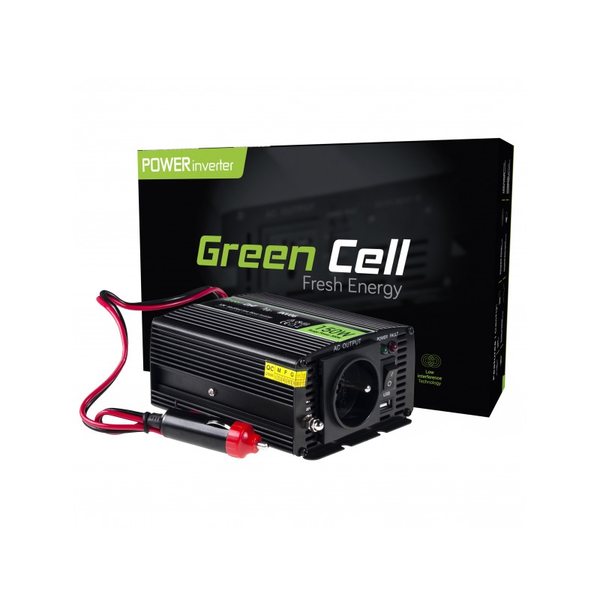 Green Cell INVGC06 Autós inverter módosított szinuszhullám 12V / 150W/300W