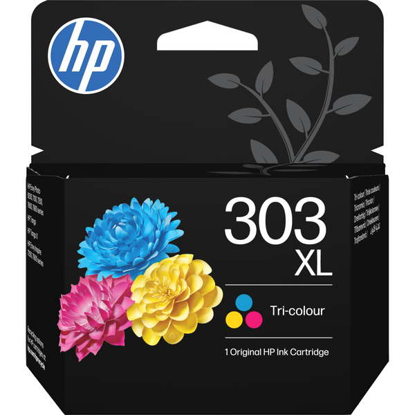 HP 303XL High Yield Tri-color Original Ink Cartridge глава и патрон за мастиленоструен принтер 1 броя Висок Синьо-зелен, Пурпурен, Жълт