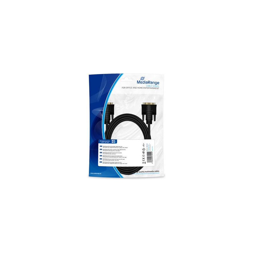 MediaRange DVI Anschlusskabel 2x DIV (24+1-polig) 2m schwarz (MRCS129) (MRCS129)