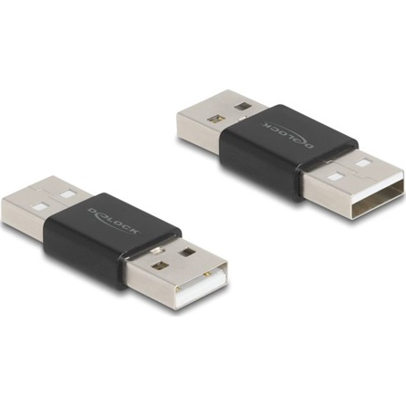 Delock A-típusú USB 2.0 fém adapter apa - apa (65108)