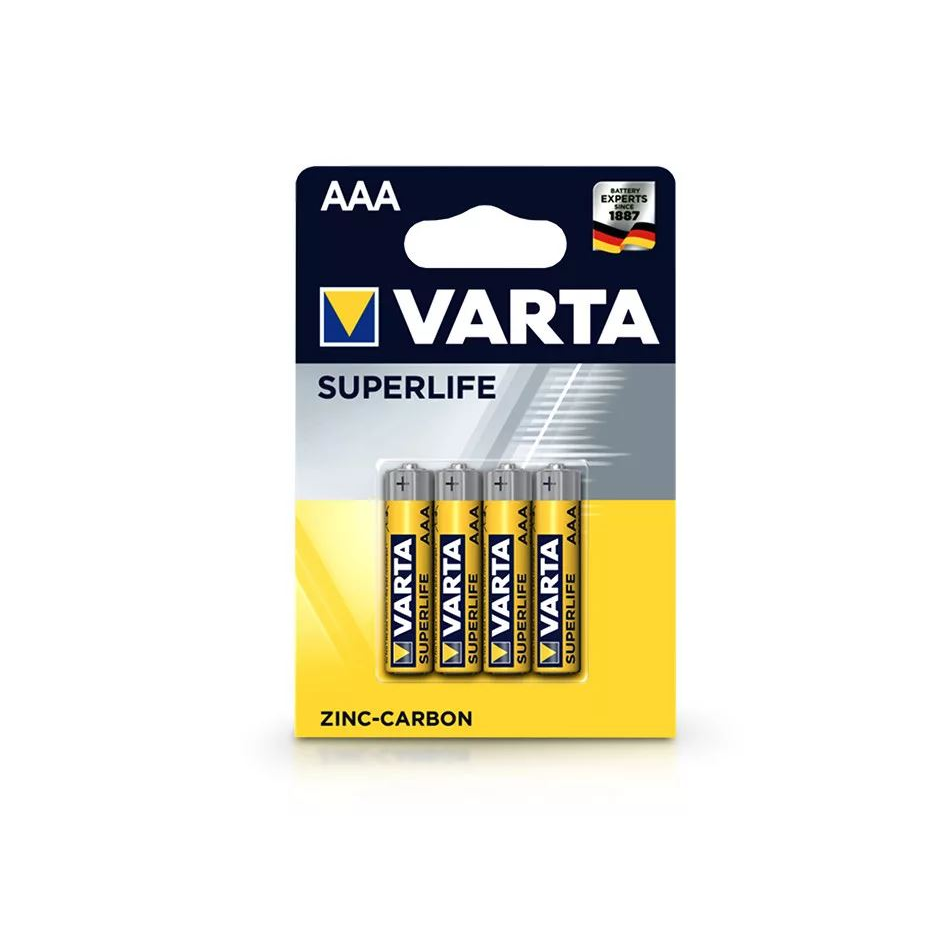 Varta Superlife Zinc-Carbon AAA ceruza elem 4db/csomag (VR0022) (VR0022)