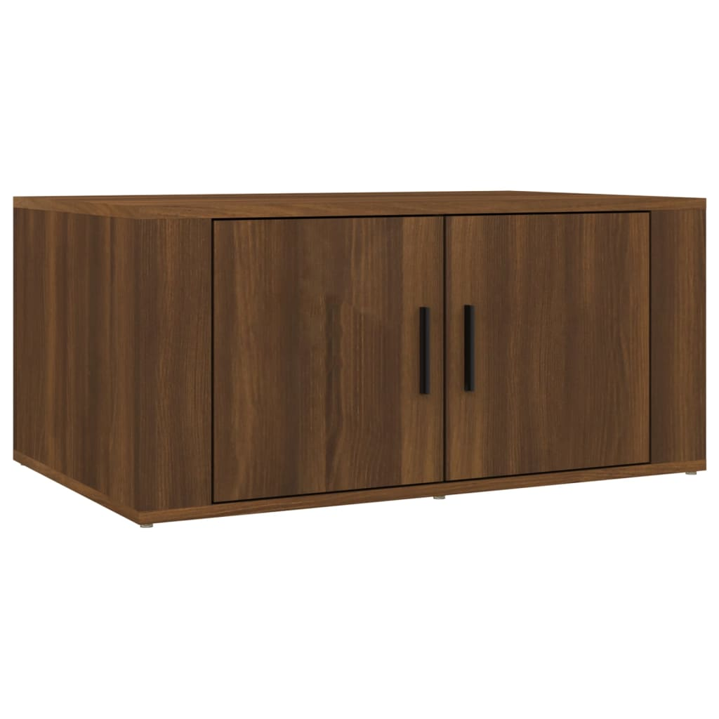 barna tölgy színű szerelt fa dohányzóasztal 80 x 50 x 36 cm (816519)