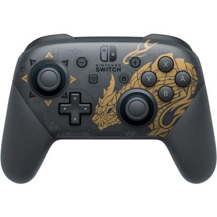 Nintendo Pro Controller Monster Hunter Rise Edition Черен, Злато Блутут Геймпад Аналогов/Цифров Nintendo Switch