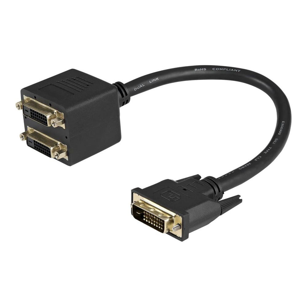 StarTech.com DVISPL1DD DVI kábel 0,3 M DVI-D 2 x DVI-D Fekete (DVISPL1DD)
