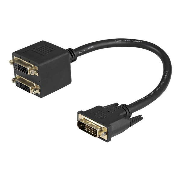 StarTech.com DVISPL1DD cavo DVI 0,3 m 2 x DVI-D Nero