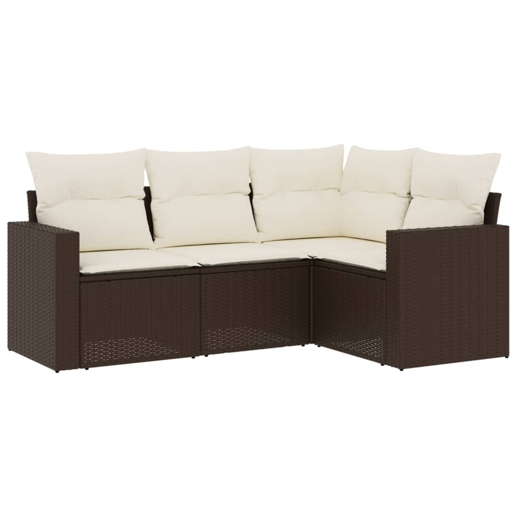 4 részes barna polyrattan kerti ülőgarnitúra párnákkal (3218903)