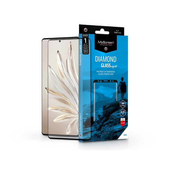 Скрийн протектор от закалено стъкло Honor 70 5G за извит дисплей - MyScreen Protector Diamond Glass Edge3D - черен
